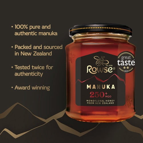 Rowse Manuka 250+ MGO 225g, British Import (Pack of 2)