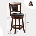 thumbnail image 7 of Topbuy 25.5” Upholstered Bar Stools Set of 4 360° Swivel Round Counter/Bar Height Stools w/Curved Backrest & Footrest, 7 of 7