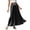 Black, variant on Satin Skirts for Women Solid Color Maxi Skirt With High Waist Elegant Drawstring Casual Womens A Line Long Skirt Black L