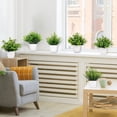 thumbnail image 5 of Small Fake Plant Flowerpot Artificial Plastic Eucalyptus Plant Wheat Grass Shrub Plant Indoor Desk Coffee Table Bathroom Bedroom Home Decoration (6), 5 of 7