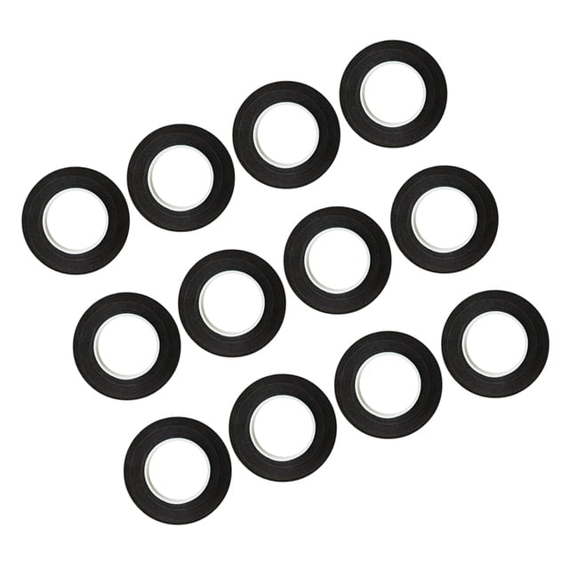 12 PIEZAS DE CINTA PARA ENVOLTURA DE TALLOS FLORALES DE 30 M, CINTA PARA FLORISTA, RAMILLETES, SUMINISTROS FLORALES Negro