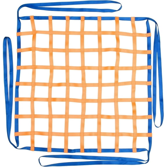 Safety Cargo Lifting Net Straps,Flat Nylon Sling Hoisting Net,Loading and Unloading Heavy Objects 10cm Square Mesh Tear Resistance for Construction Rigging Moving Towing Hoisting Work Gear (1 * 1m)