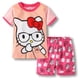 thumbnail image 5 of Traje de manga corta de algodón puro con dibujos de Hello Kitty, pijama para niñas, camiseta + Pantalones de cinco puntos, servicio a domicilio, ropa para niños, 5 of 5