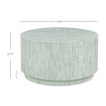 thumbnail image 6 of Linon Kane Round Modern Mosaic Inlay Coffee Table in Blue & Gray Mother of Pearl, 6 of 6