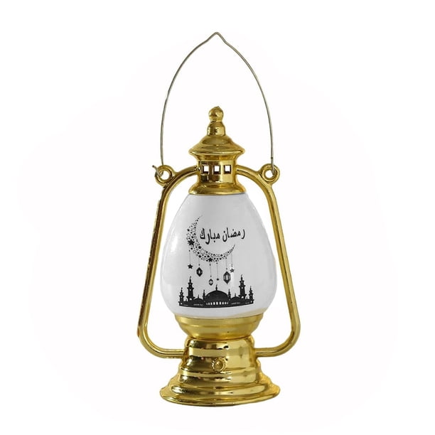 Muyoka MTFun Ramadan Lantern Lámpara colgante Eid Mubarak con pilas Ramadan Lantern para decoración Vela colgante Lantern para Bar Home Patio Balcón Muyoka Hogar