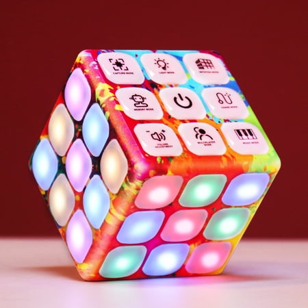 Iric Cool And Colorful Cubik LED Flashing Cube Memory Game - 5 Brain Memory Games for Kids And Children for Stress Relief, Motor Skills & Entertainment - Easy To Clean