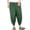Green, variant on Men's Harem Capri Pants Lightweight Loose 3/4 Shorts Drawstring Elastic Waist Casual Beach Boho Yoga Trousers Gray