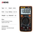 thumbnail image 3 of ANENG Orange M1 Digital Multimeter with Backlit LCD, Auto-Ranging, and Overload Protection for AC/DC Voltage, Current, Resistance, and Continuity Testing (Battery Not Included), 3 of 7
