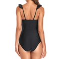 thumbnail image 3 of OUSITAID Swimsuit Women One Piece Bathing Suit For Women Plus Size Swimsuit For Women Print Monokini Tummy Control Swimwear Ruffled Lace Up Deep V Neck High Waisted Bathing Suits, 3 of 8