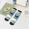 thumbnail image 7 of Fuzoiu Travel Around The World Print Adult Socks, Crew Moisture-wicking Socks, Unisex Cushion Crew Socks,Casual Sports Ankle Socks, 7 of 7
