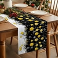 thumbnail image 3 of Black Yellow Christmas Balls Dresser Scarf Farmhouse, Dining Table Decorations for Wedding/Parties, Xmas Snowflake Table Runner 72 Inches Long for Kitchen Dining, 13 x 72 In, 3 of 9