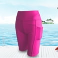 thumbnail image 4 of Likimi Yoga Shorts For Women High Waist Workout Solid Color Stretchable Shorts With Pockets Pink Size 2Xl, 4 of 4