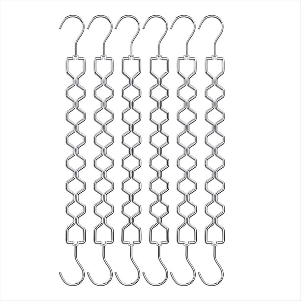 Paquete de 6 Perchas Ahorradoras de Espacio para Ropa, Resistentes, con Capacidad de 13.6 Kg, con Gancho Giratorio de 360°.