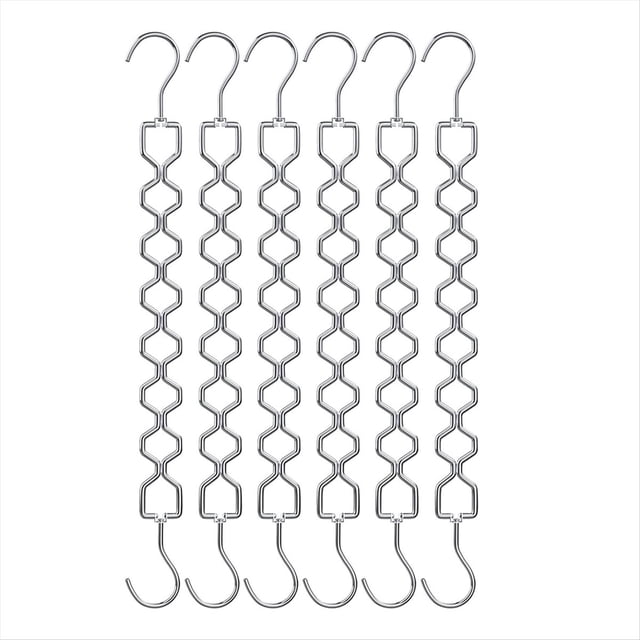 Paquete de 6 Perchas Ahorradoras de Espacio para Ropa, Resistentes, con Capacidad de 13.6 Kg, con Gancho Giratorio de 360°.
