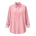 thumbnail image 4 of Lume Wear Women's Long-Sleeve Button Shirt Collar Dressy Casual Shirts Cute Loose Fit Work Blouse Cotton Linen Tunics Tops S&RD2, 4 of 4