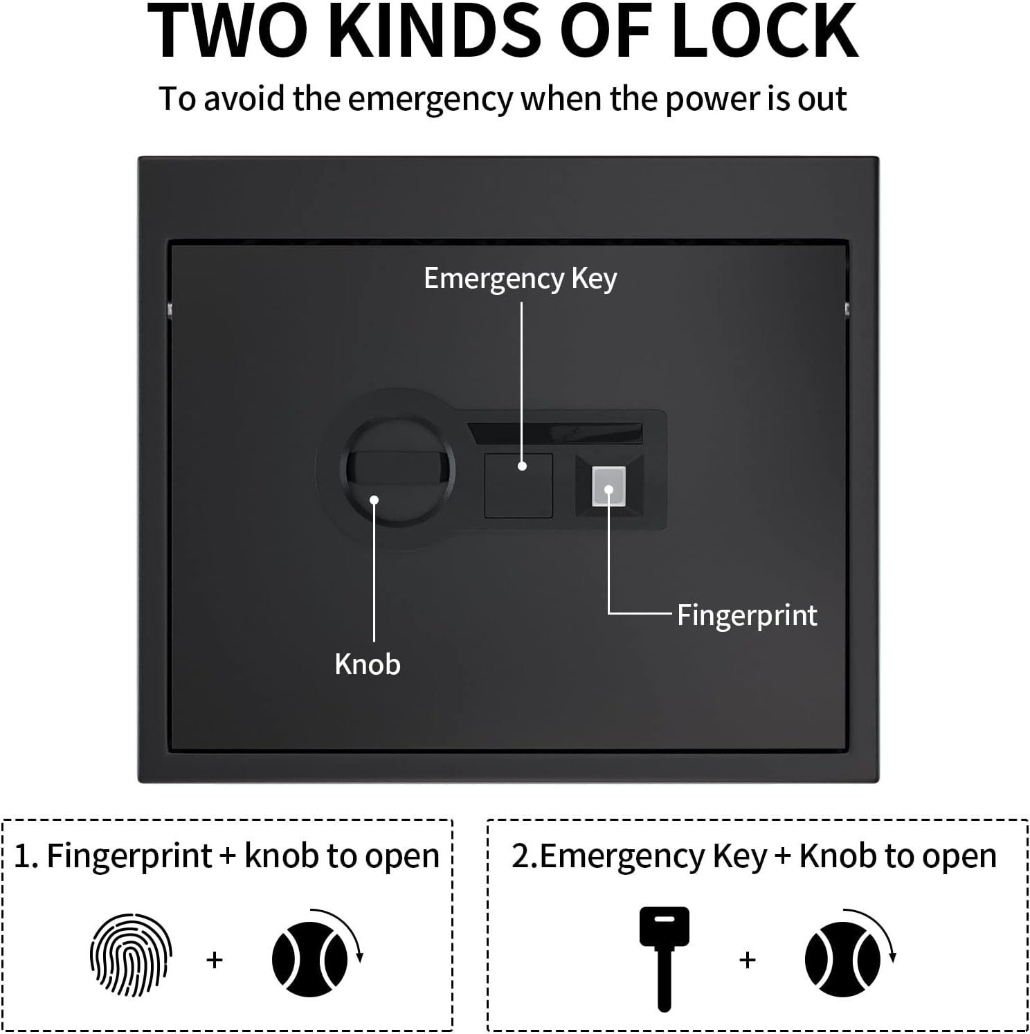 Reliancer 0.42 Cu.ft Biometric Gun Safe with Induction Light, Handgun Safes, Mute Mode, Fingerprint Pistol Safe