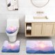 thumbnail image 1 of Juego de alfombras de baño de 3 piezas ABPHQTO Colorido desde el amanecer Alfombra de baño Alfombra de contorno y tapa de inodoro, 1 of 2