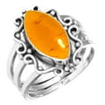 thumbnail image 1 of 925 Silver Ring For Women - Girls Orange Amber Stone Silver Ring Size 7.5 November Birthstone Fashion Silver Ring Size 7.5 Gift For Women On New Year 925 Silver Jewelry With Gemstone, 1 of 5