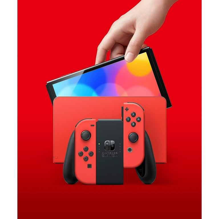 Nintendo Switch OLED Model w/ Neon Red & Neon Blue Joy-Con Console with  Mario Kart 8 Deluxe Game - Limited Bundle - Import with US Plug 