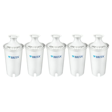 Bottle Replacement Filters Brita Standard Water Filter, Standard Replacement Filters for Pitchers and Dispensers, BPA Free - 5 Count ()