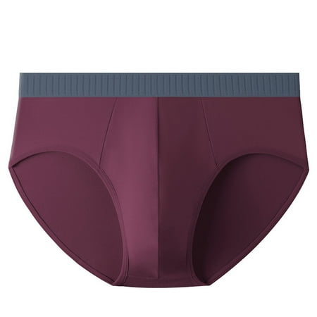 

Mens Briefs Underpants Bulge Pouch Underwear Solid Color Breathable Trunks