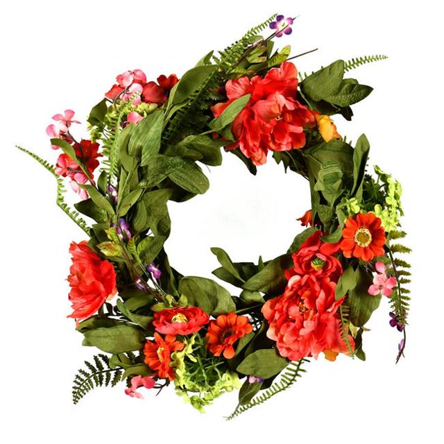 Vickerman FG180222 Couronne Florale Corail, Orange & Vert 22 Po