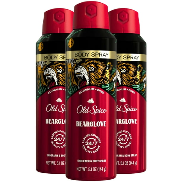Spray corporal Old Spice Bearglove para hombre, 150 ml (paquete de 3)