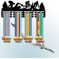 thumbnail image 7 of 1 Set Triathlon Medal Holder Hanger Swim Bike Run Medal Display Rack Metal Iron Medal Organizer Stand Frame Hanging Over 60 Medals Mountain Wall Mounted Hanger for Dancer Ballet Runner 15.7x6Inch, 7 of 7