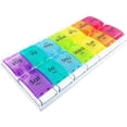 thumbnail image 1 of Pastillero médico semanal, organizador/recordatorio para suplementos de medicamentos, vitaminas, 7 días, 2 compartimentos por día, 1 unidad DayPastilero JM, 1 of 5