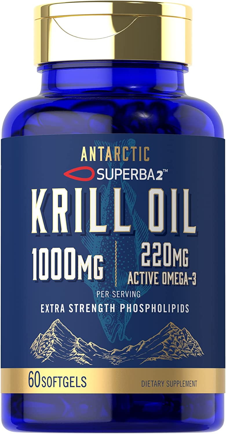 Antarctic Krill Oil 1000mg Softgels 60 Count Superba Krill Oil