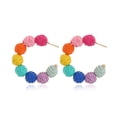 thumbnail image 5 of Pendientes de ratán Pendientes colgantes de aro con bola de rafia bohemia de verano para mujeres y niñas Pendientes llamativos de mimbre de paja ligeros Pendientes de playa bohemios Regalos de joyería, juego de 4 pares JM, 5 of 5