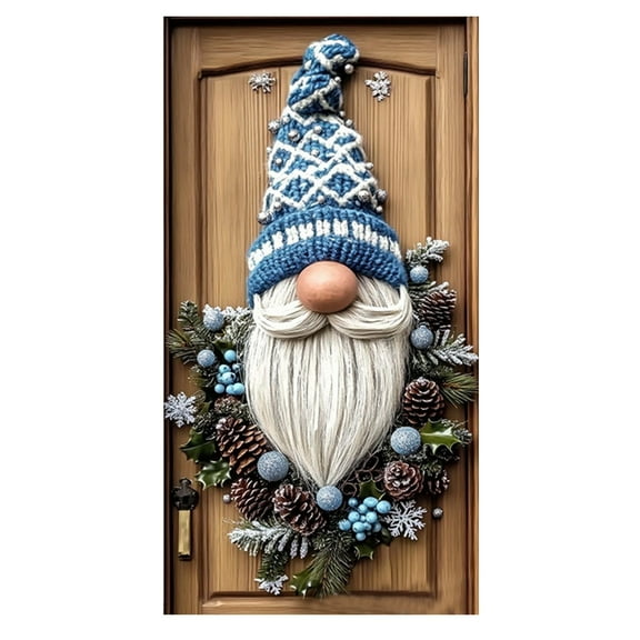 Bowayaoa Christmas Santa Door Covers Merry Christmas Door Cover Decorations Welcome Santa Cluas Xmas Party Hanging Banner Backdrop for Front Door Christmas New Year Supply Winter Holiday, 71 x 35 in
