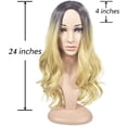 thumbnail image 5 of WEIWEIGG Long Ombre Blonde Wigs for Women, Long Wavy Lace Hairline Middle Part, Synthetic Heat Resistant Wig, Low Shedding for Daily Party, 5 of 8