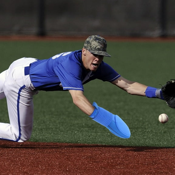 HOOWIFFY  1Pack Blue Chlorine Rubber OK Cloth Baseball Sliding Gloves for Adults Sports Training