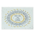 thumbnail image 1 of Saying Cutting Board, Romantic Retro Inspired Aztec Pattern Circle with Love Wish Phrase Print, Decorative Tempered Glass Cutting and Serving Board, Large Size, Yellow Blue, by Ambesonne, 1 of 1