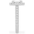 thumbnail image 5 of Unique Moments Lab Grown 2.50 ct Diamond Engagement Ring Emerald Halo Solitaire 14K White Gold, 5 of 7