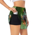 thumbnail image 1 of Balery Red-Eyed Tree Frog Pantalones cortos deportivos para mujer con forro y dos bolsillos, elásticos, para entrenamiento, gimnasio, yoga-XX-Large, 1 of 7
