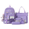 thumbnail image 2 of Mochila linda para mujer Moda 5pcs / set Laptop Mochila para adolescentes (púrpura), 2 of 8