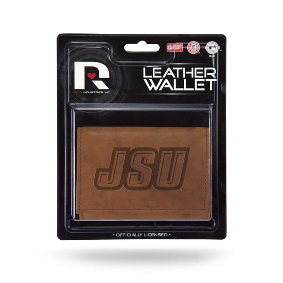 Jacksonville State Gamecocks Embossed Brown Leather Trifold Wallet