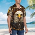 thumbnail image 3 of Fuzoiu Vintage Pattern Bald Eagle Print Hawaiian Shirt for Men, Summer Beach Casual Short Sleeve Button Down Shirts, Men’s Beach Summer Shirts with Pocket,Large, 3 of 7