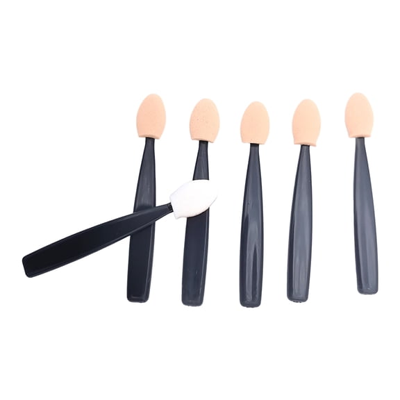 Disposable Oval Soft Sponge Eyeshadow Face Brushes Set Makeup Eye Shadow Applicator Cosmetic MUA Wands Sticks Beauty Tool Application, 20 Pack, Black