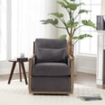 thumbnail image 2 of Corduroy Swivel Barrel Chair, Comfy Accent Chair with Plump Pillow, Upholstered Leisure ArmChair Sofa Chair for Living Room/Bedroom/Reading, Dark Gray, 2 of 8