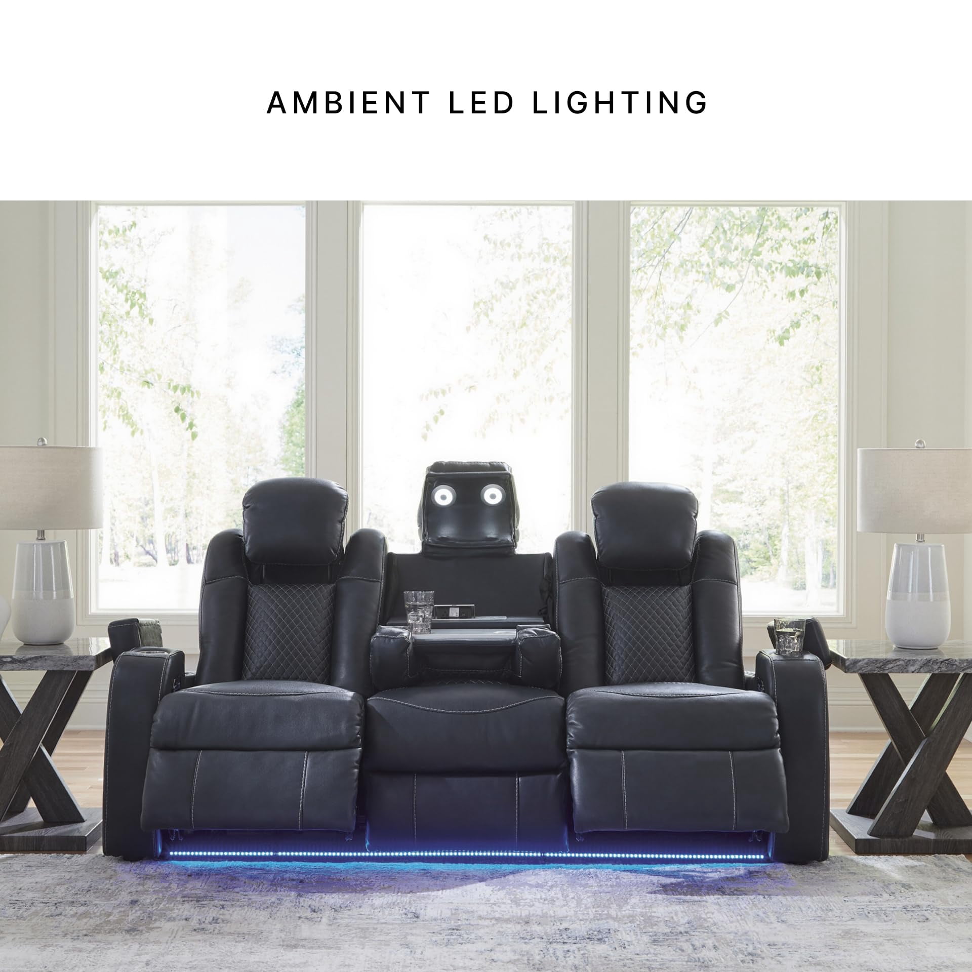 Signature Design by Ashley Fyne-Dyme Sapphire Power Reclining Sofa