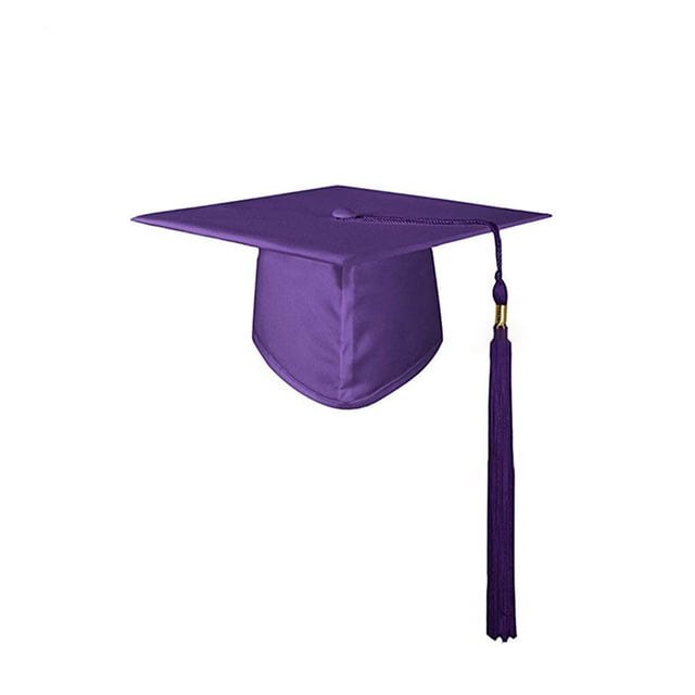 CSChome Bachelor Cap Unisex Graduation Hat - Tassel Pendant Solid Color Classic Flat Top