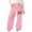 Pink, variant on REDARER Girls Jogger Pants with Bow Print Soft Elastic Waist Casual Athletic Pants for Play and School,8-9 Years