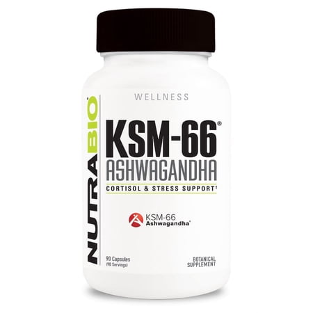 Ashwagandha KSM-66  600 mg  90 Veggie Capsules  NutraBio Labs