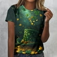 thumbnail image 7 of Erwazi St Patricks Day Womens Short Sleeve T-Shirts Crewneck Clover Cute Graphic Tee Tops, 7 of 7