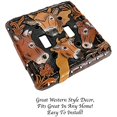 thumbnail image 4 of Urbalabs Western Cowboy Cute Cows Rustic Horse Decorative Light Switch Outlet Wall Plate Covers Rustic Light Switch Covers Single Double 2 Gang Switch Plates (Double Switch), 4 of 7