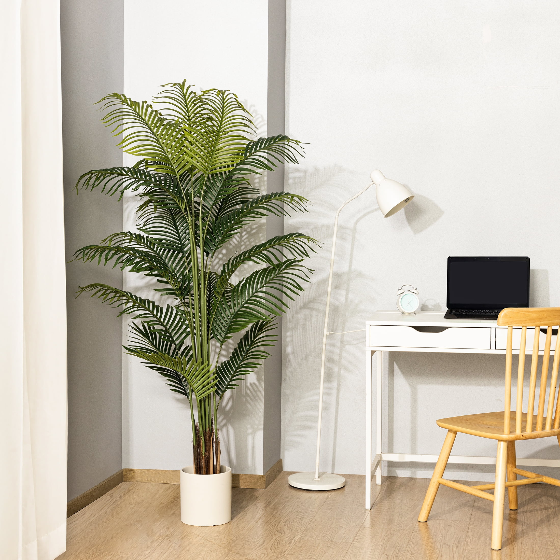 HiPlants 6ft Artificial Palm Plants, 6ft Fake Palm Tree, Pre Potted Faux Greenry Tree for Home Decor Office House Living Room Indoor Outdoor, Big Fake Plants Fake House Plants