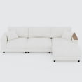 thumbnail image 5 of Modern L-Shaped Sectional Couch with Reversible Chaise Lounge, 3 Seaters Corduroy Upholstered Modular Sofa with Storage Armrest and Toss Pillows, for Living Room Apartment Office, 5 of 12